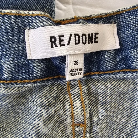 RE/DONE High Waist Tapered Leg Vintage Inspired Jeans Size 28 Mid Wash B… - Picture 4 of 11